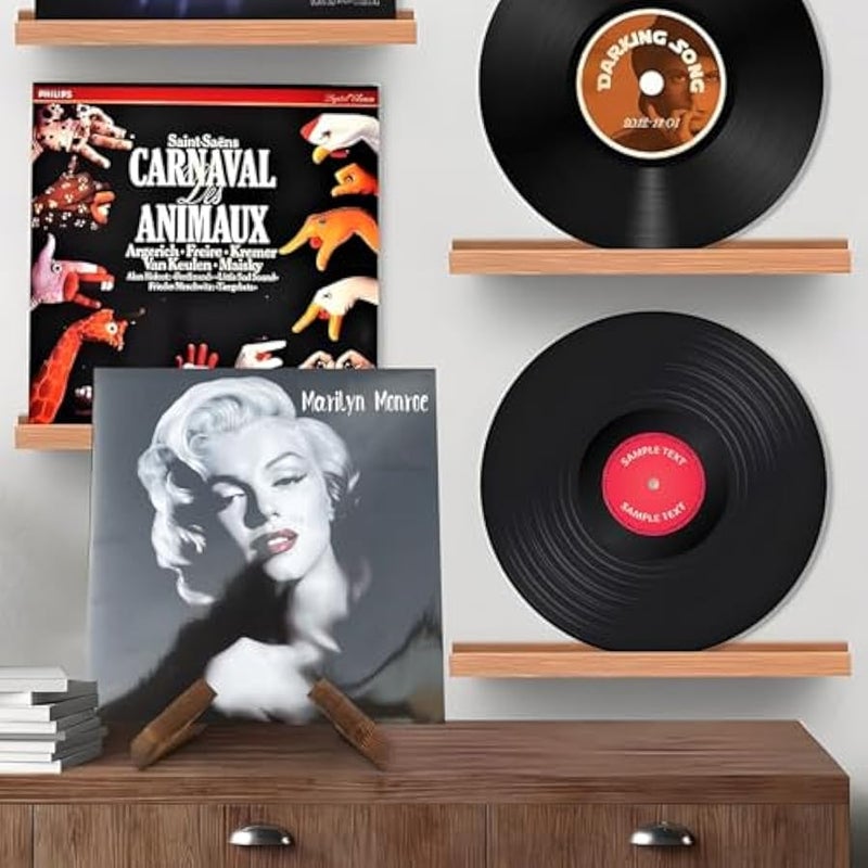 Vinyl Record Stand, Wooden Display Vinyl Holder Stand, Rustic Brown (1 in Brown) - Image 5